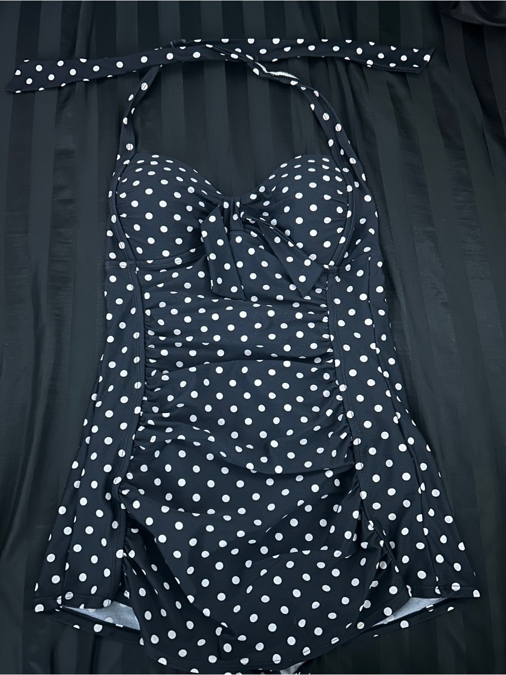 Girls' Black Polka Dot One-Piece Swimsuit